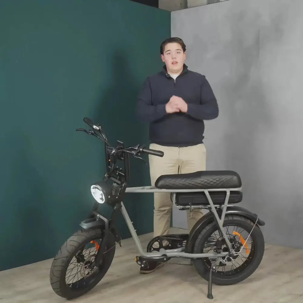 EB2 Fatbike Silber + Alarm + Fußstützen